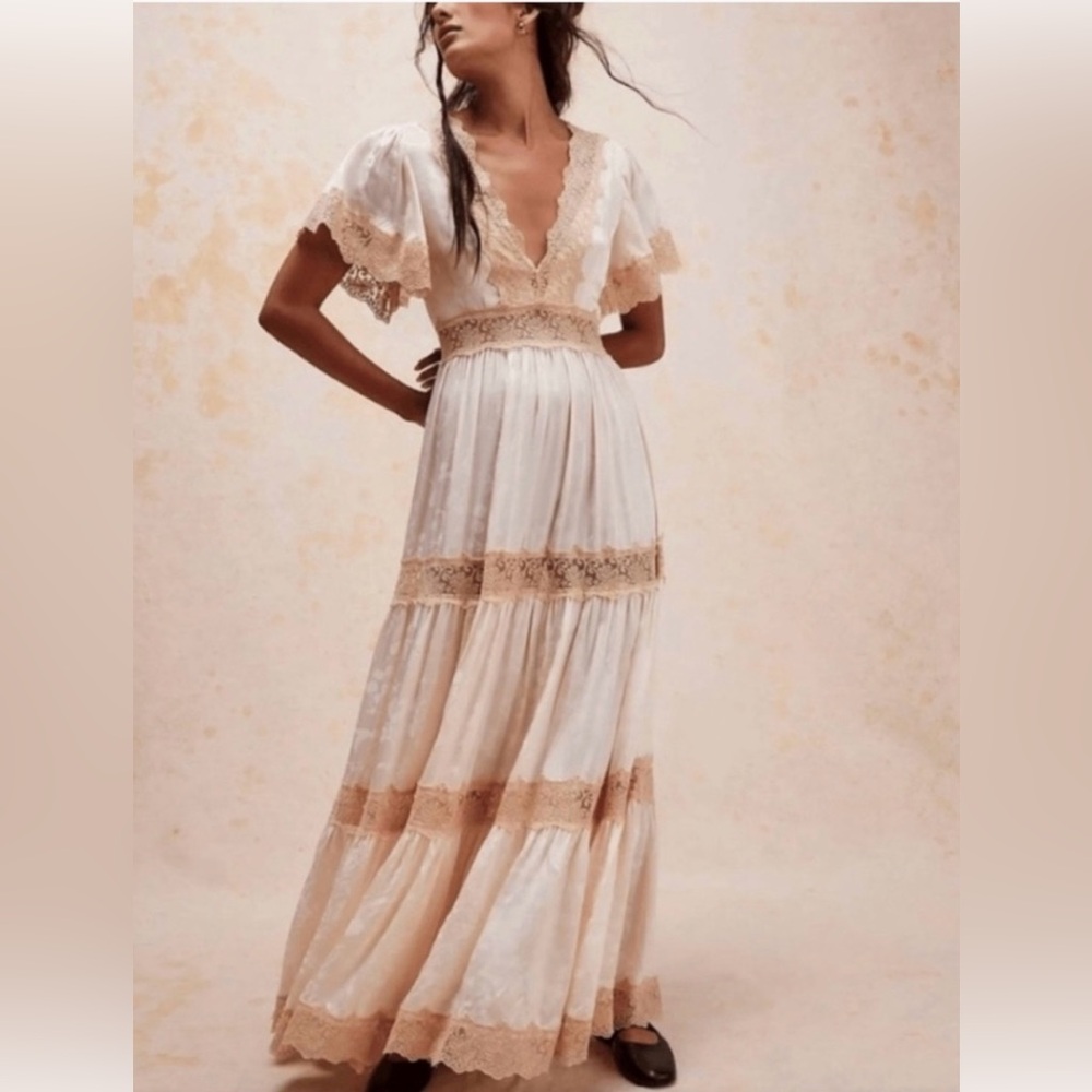 Spell Ocean Dress - Cream/Beige - Size Small